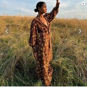 NWT Doen Blossom Dress Cherrywood Winding Brown Floral